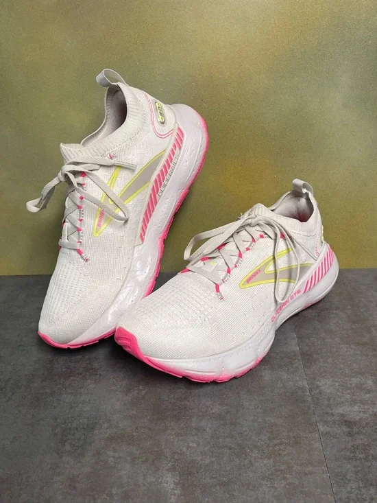 Brooks Glycerin StealthFit GTS 20 Women's Running Shoes Grey/Yellow/Pink Size 7B - Picture 10 of 15